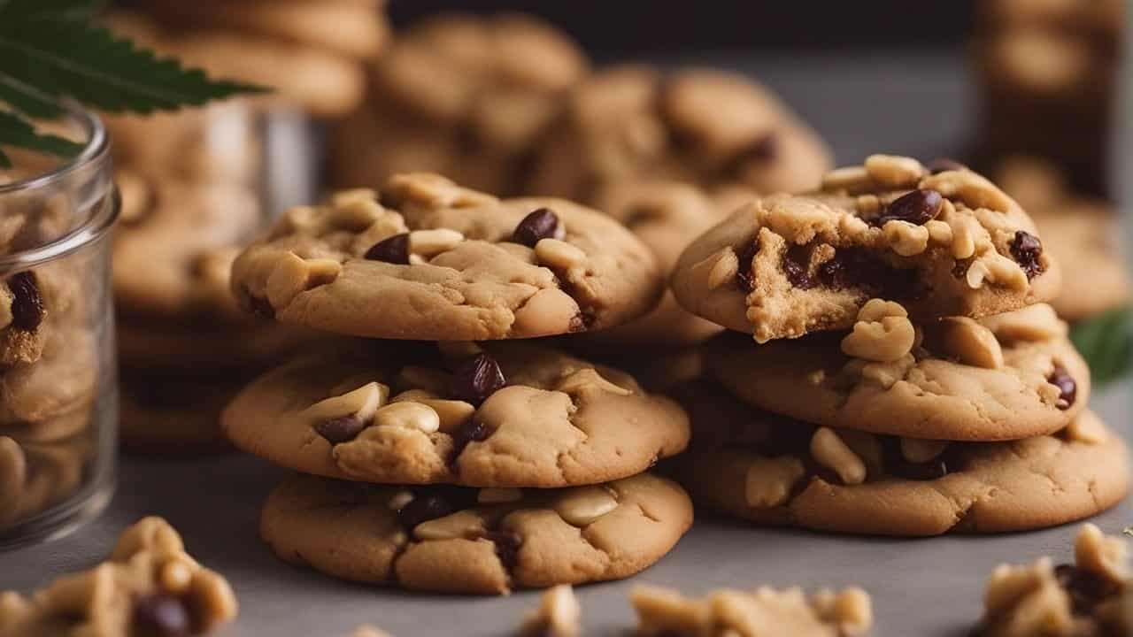 Freshly baked Peanut Butter Cannabis Cookies