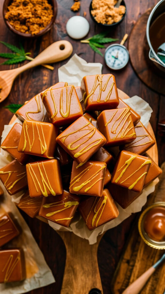 Homemade chewy cannabis caramels