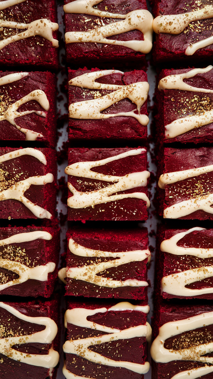 Tray of red velvet weed brownies