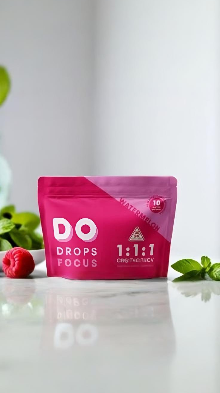 Do Drops Watermelon Focus Gummies close up