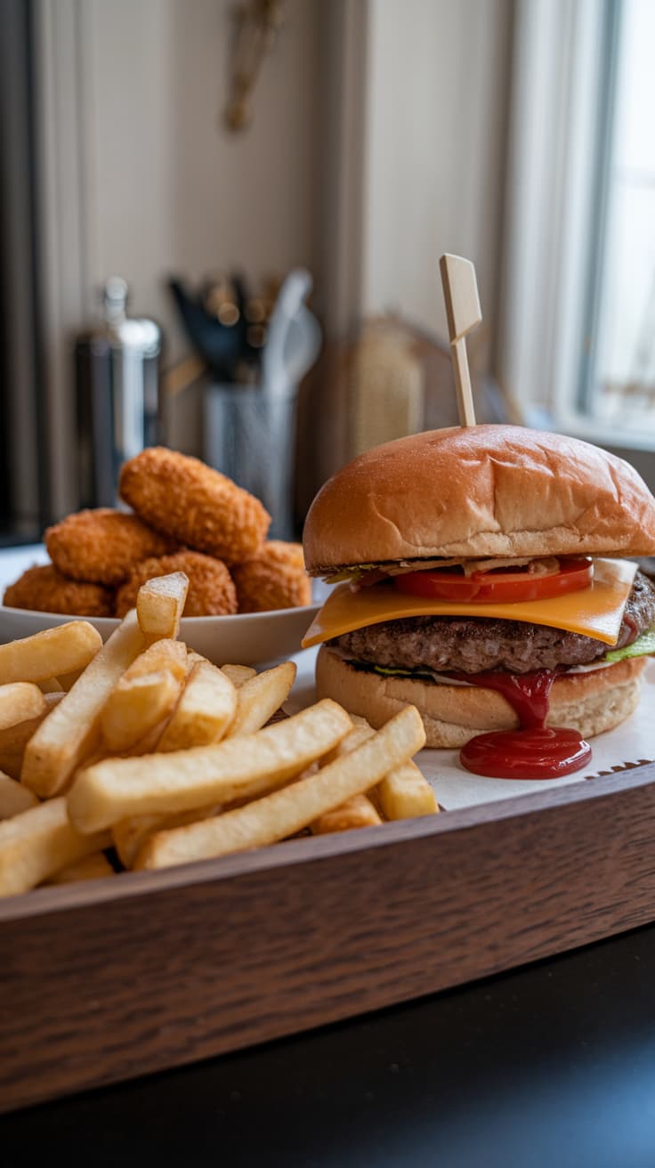 Burger with cannabis ketchup on it