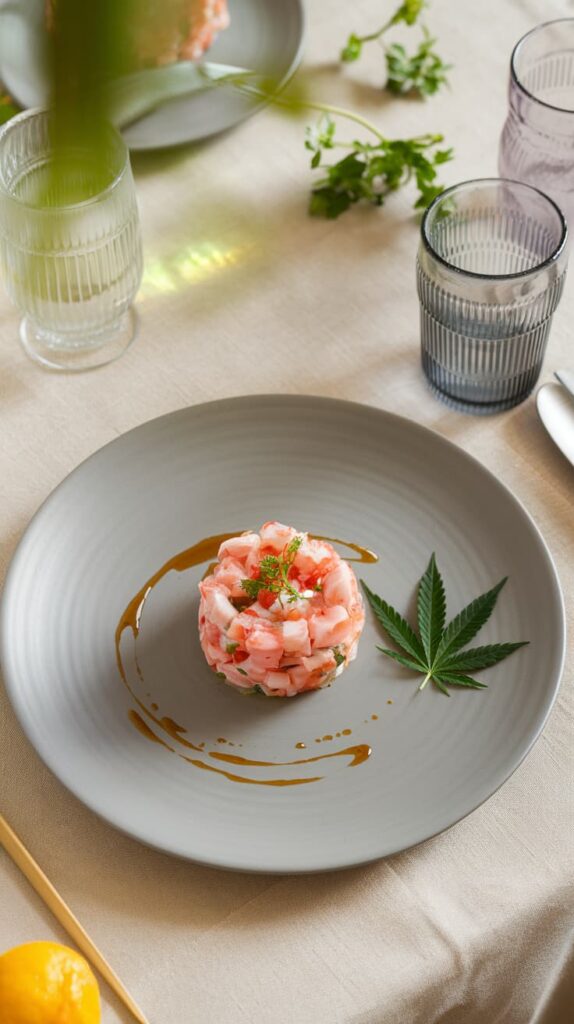 Cannabis-infused crab ceviche