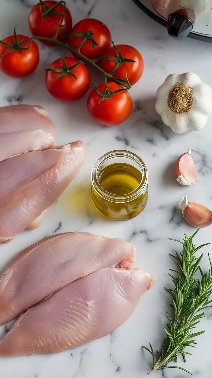 Ingredients to make cannabis-infused slow cooker italian chicken