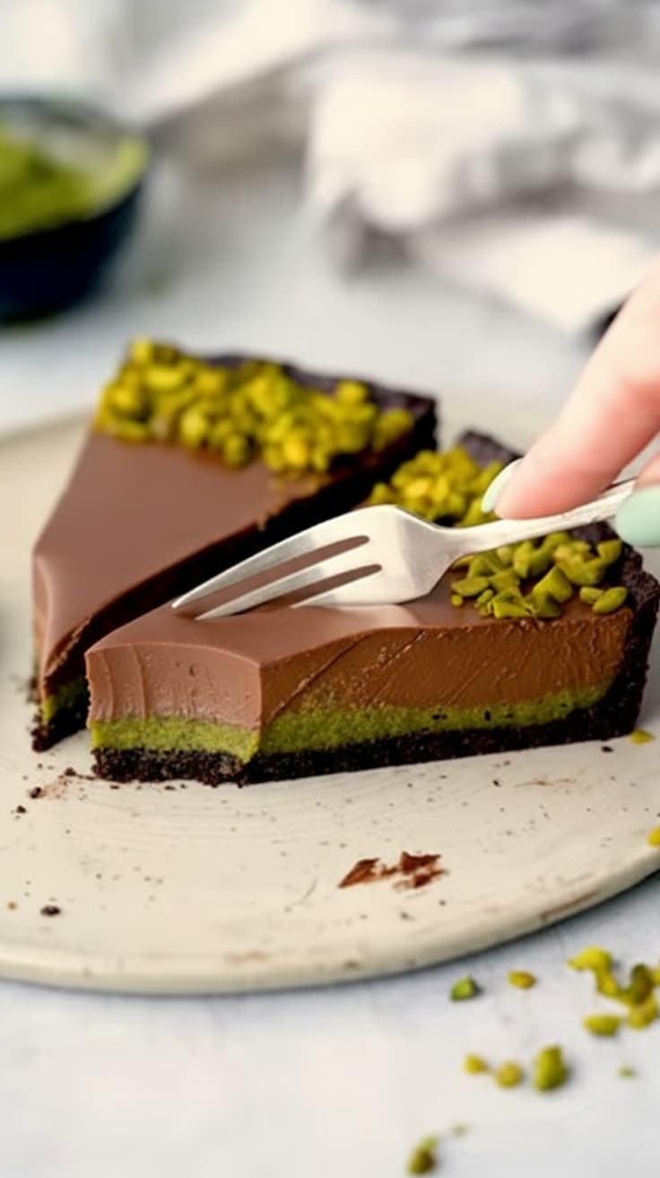 No-bake Cannabis Pistachio Chocolate Tart