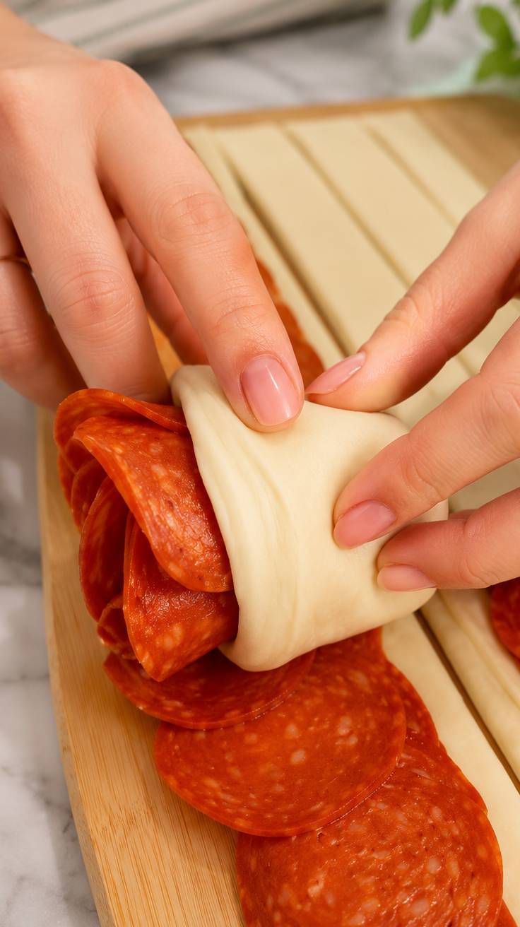 making cannabis pizza rolls